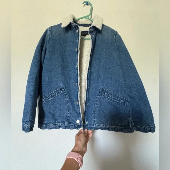 J Crew Denim Sherpa Swing Jacket XS - Picture 6 of 9